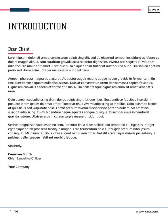 Free proposal  data analytics template